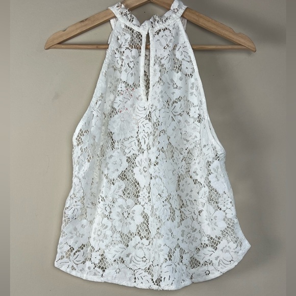 NWT Free People "Sweet Meadow Dreams" Ivory Lace Halter Top Size S - Picture 3 of 5